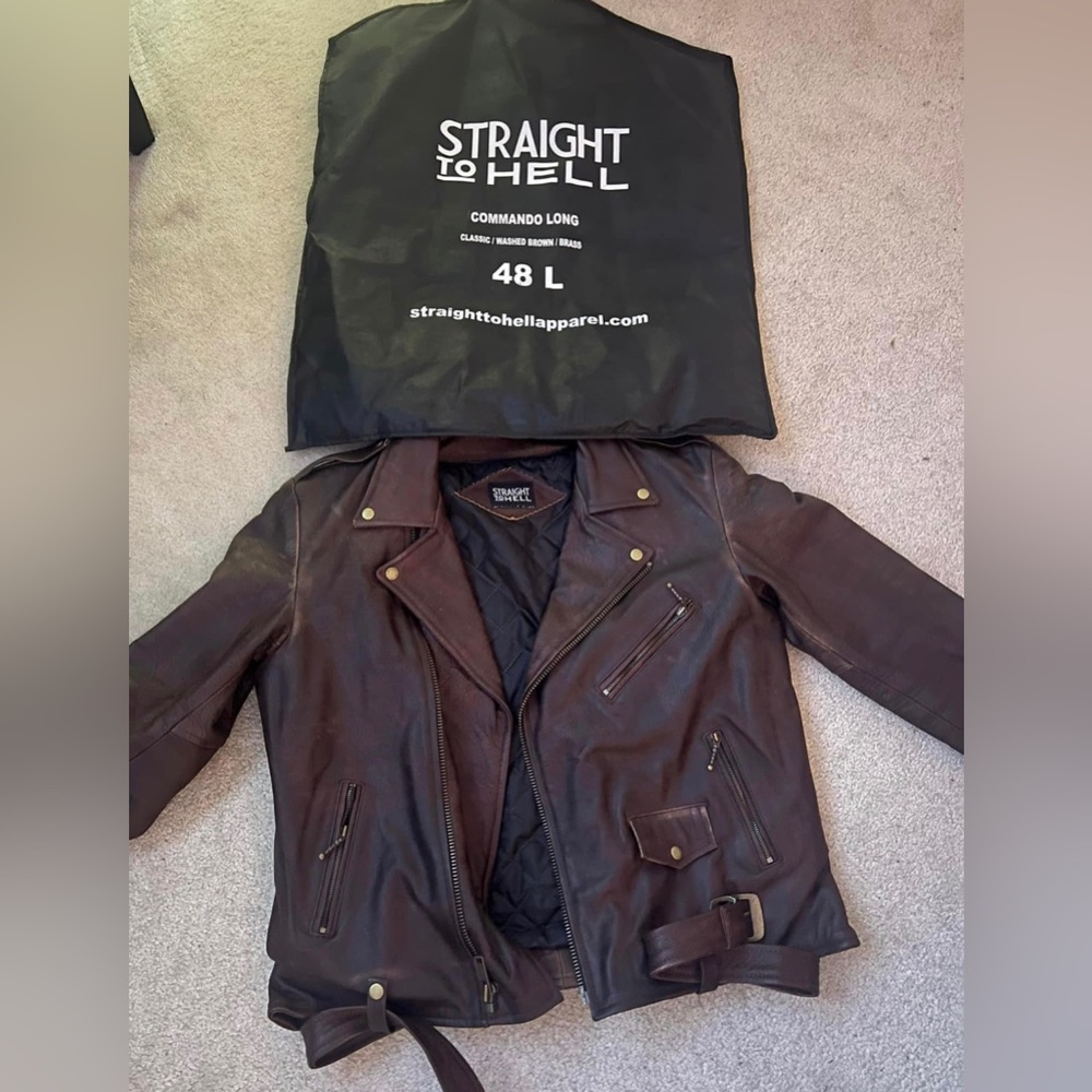 Straight to Hell REAL leather biker jacket